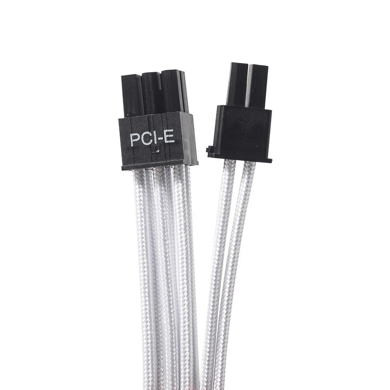 Certusfun PCIE Cable for Corsair, 65CM Male to Male 8 Pin to 6+2 Pin GPU Power Cable for Thermaltake, ARESGAME Modular Power Supply (25'') (3-Pack White 16AWG) - Image 2